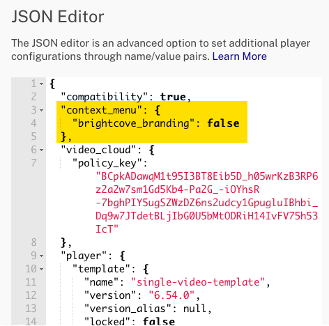 JSON 編輯器沒有布萊特灣播放器品牌